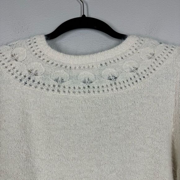 J. Crew X The Reeds Fuzzy Cardigan Sweater Cream Cottagecore Grandmacore Large - Picture 6 of 7